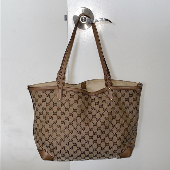 Authentic Gucci Canvas GG Monogram Tote - Picture 1 of 16